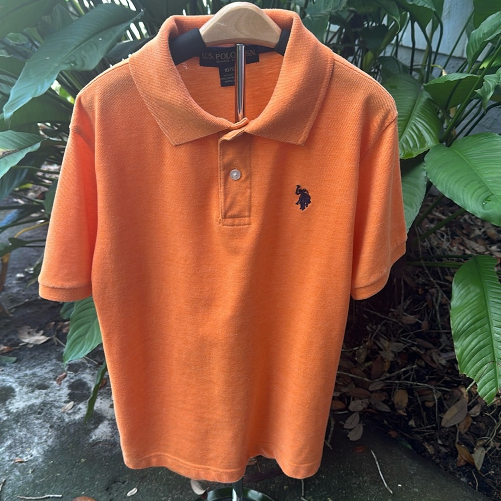 Boys U.S.Polo Assn Orange Polo Shirt w/ collar